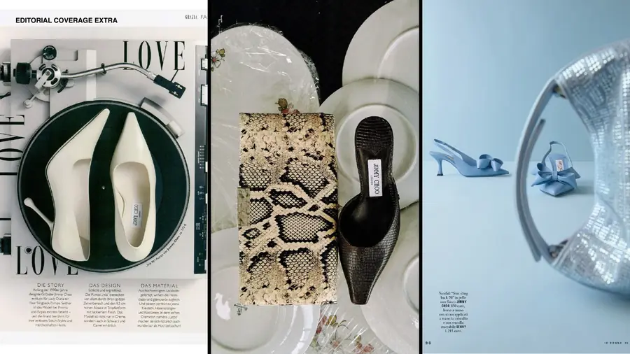 Jimmy Choo editorial publication, page 34 of 46