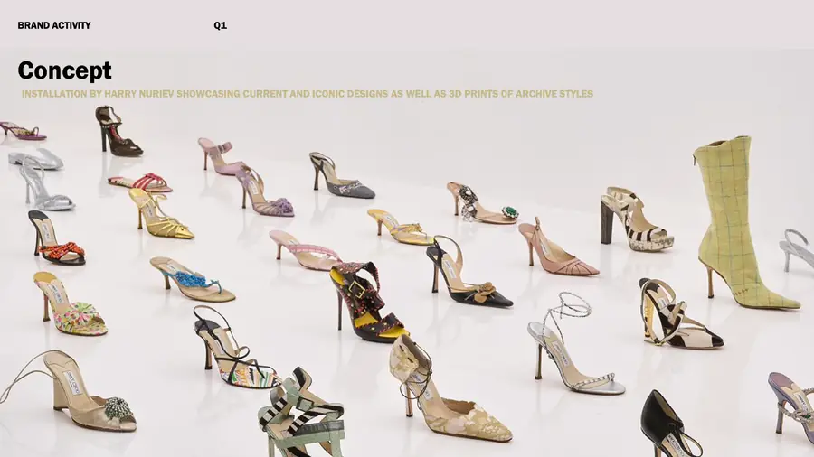 Jimmy Choo editorial publication, page 43 of 46